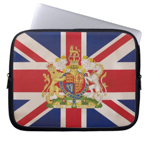 Royal Crest on Union Jack Laptop Sleeve