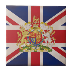 Royal Crest on Union Jack. Tile