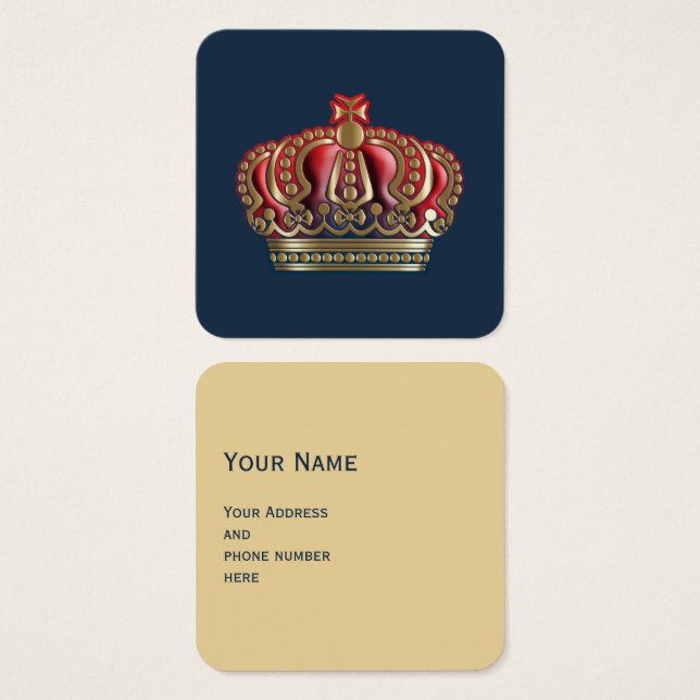 Royal Cross Crown - Gold Blue Red (Front & Back)