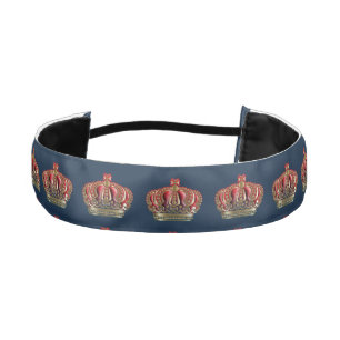 Royal Cross Crown - Gold Blue Red Athletic Headband