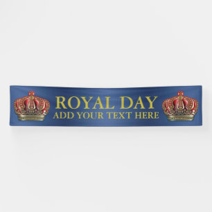 Royal Cross Crown - Gold Blue Red Banner