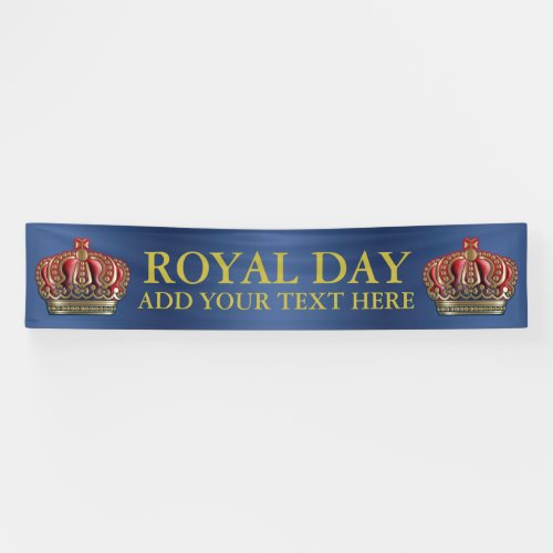 Royal Cross Crown _ Gold Blue Red Banner