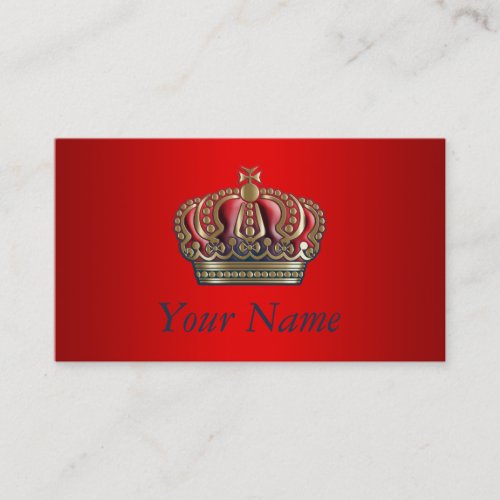 Royal Cross Crown _ Gold Blue Red Business Card