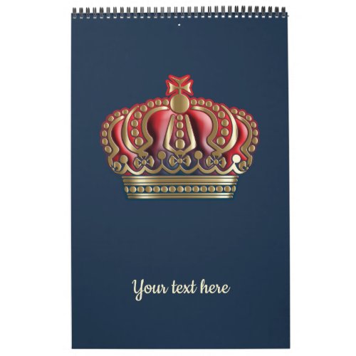 Royal Cross Crown _ Gold Blue Red Calendar