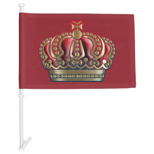 Royal Cross Crown _ Gold Blue Red Car Flag