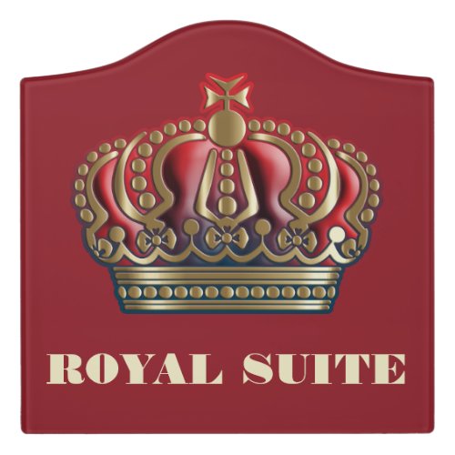 Royal Cross Crown _ Gold Blue Red Door Sign