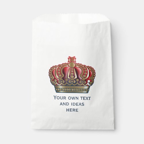 Royal Cross Crown _ Gold Blue Red Favor Bag