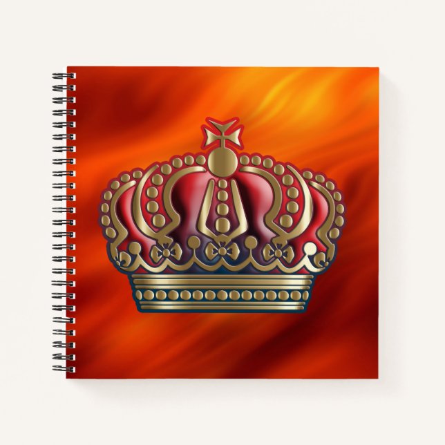Royal Cross Crown - Gold Blue Red Notebook (Front)