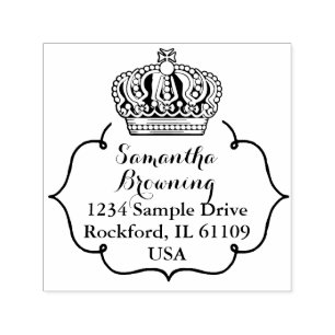 Royal Cross Crown - Gold Blue Red Self-inking Stamp
