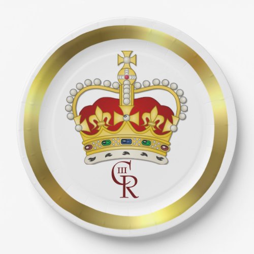 Royal Crown and Monogram Paper Plate