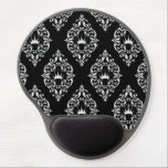 Royal Crown Black and White Damask Gel Mousepad<br><div class="desc">Royal Crown Black and White Damask Gel Mousepad</div>