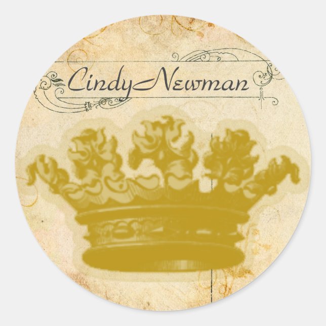 Royal Crown Customizable Stickers or Envelope Seal (Front)
