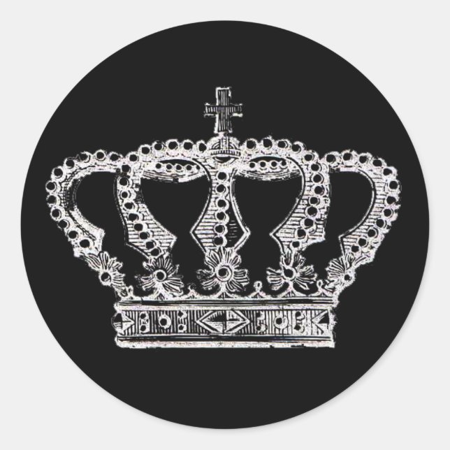 Royal Crown [Dark] Classic Round Sticker (Front)