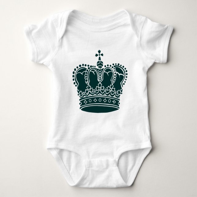 Royal Crown - Dark Green Baby Bodysuit (Front)