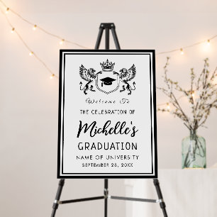 Royal Crown Emblem Lions Graduation Welcome  Sign 