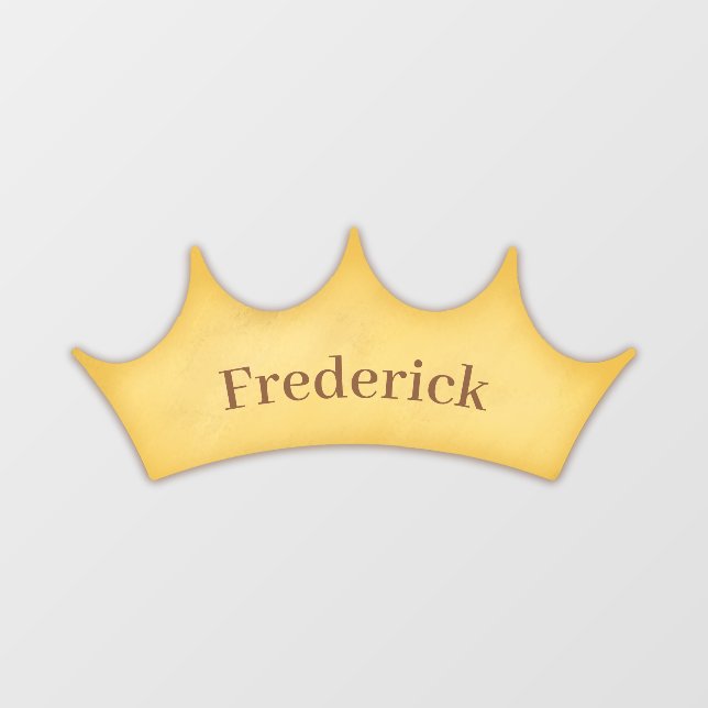 Royal Crown Fairytale Personalized Name Kids' Room Wall Decal (Front)