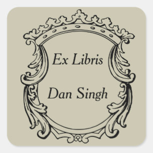 Royal Crown Flourish Classic Square Sticker