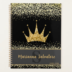Royal Crown Gold Glitter Design Planner