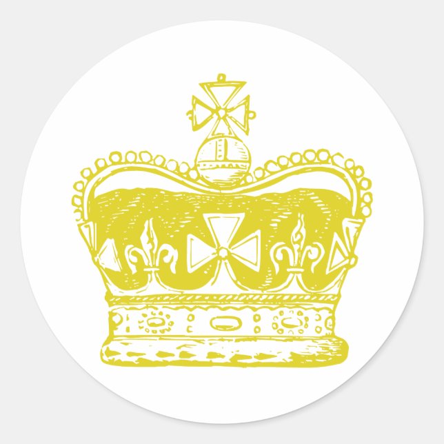 Royal Crown Graphic Classic Round Sticker (Front)