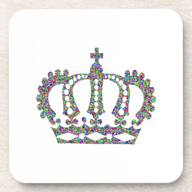 Royal Crown in patterns  Beverage Coaster (Front)