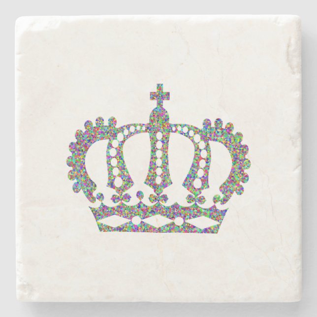 Royal Crown in patterns  Stone Coaster (Front)