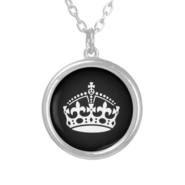 Royal crown logo Silver Plated Necklace (Front)