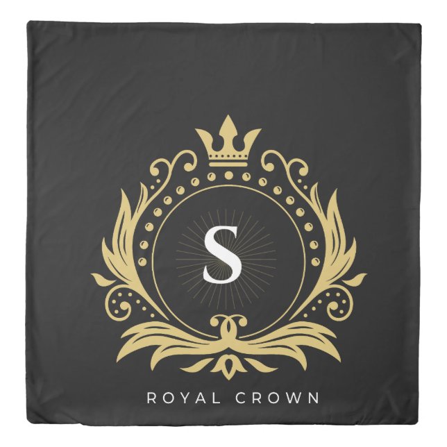 Royal Crown Monogram Duvet Cover  (Front)