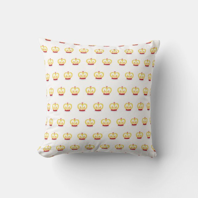 Royal Crown Pattern Throw Pillow (Front)