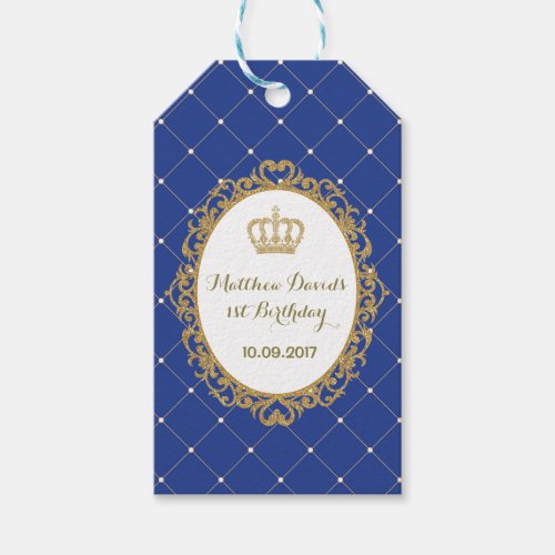 Royal Crown Prince Birthday Party Favor Gift Tag