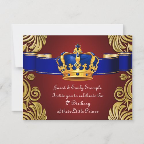 Royal Crown Prince Birthday Party Invitation