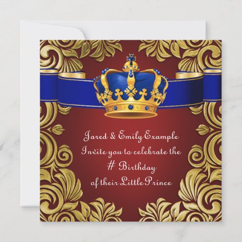 Royal Crown Prince Birthday Party Invitation