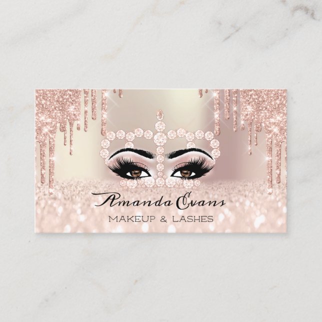 Royal Crown Prince Makeup Artist Lashes Rose Appointment Card (Front)