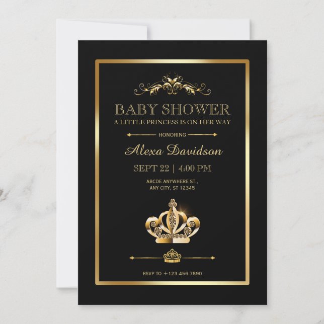 Royal Crown Princess Baby Shower Invitation (Front)