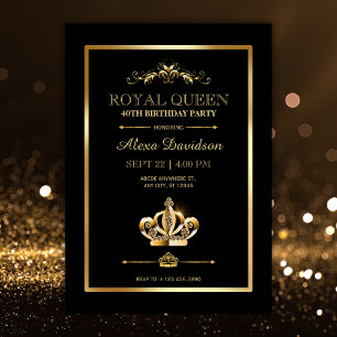 Royal Crown Queen birthday Invitation