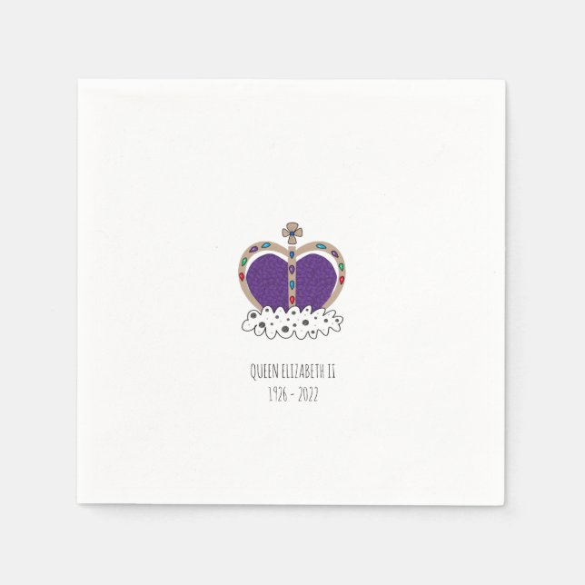 Royal Crown Queen Elizabeth II  Napkins (Front)