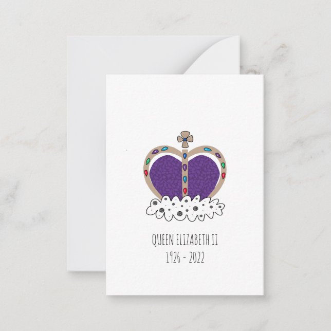Royal Crown Queen Elizabeth II   Note Card (Front)