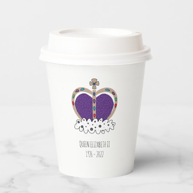 Royal Crown Queen Elizabeth    Paper Cups (Front)