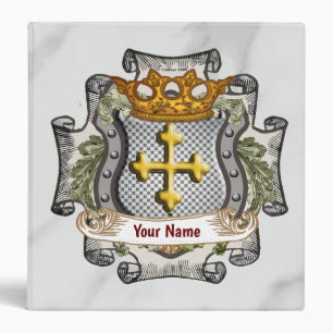 Royal Crown Shield  Surname  3 Ring Binder