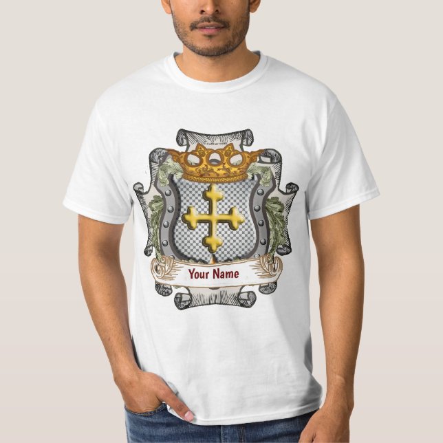 Royal Crown Shield  Surname  t-shirt (Front)