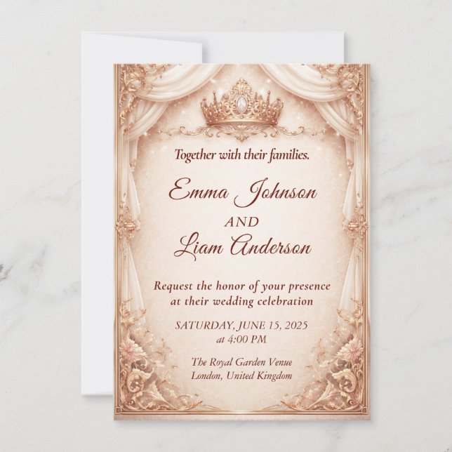 Royal Crown Wedding Invitation (Front)