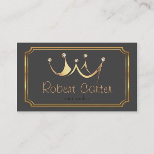 Royal Crown Wine Maker Taster Winery Sommelier Business Card