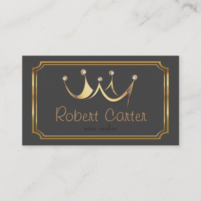 Royal Crown Wine Maker Taster Winery Sommelier Business Card (Front)