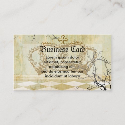 Royal Crown with Branches Business Card