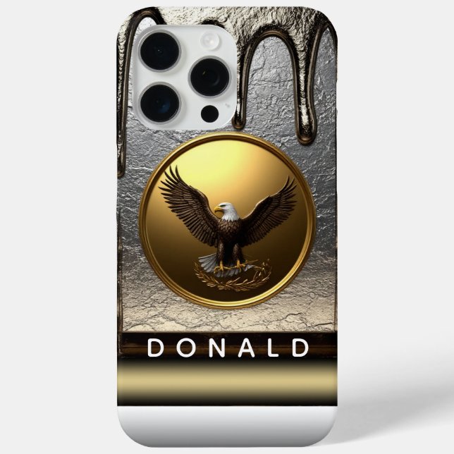🦅 Royal Custom Name Eagle Liquid Gold Drip Luxury Case-Mate iPhone Case (Back)