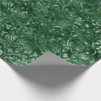 Emerald Green Glam Damask Pattern Wrapping Paper, Zazzle