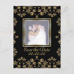 Royal Damask Save The Date Photo Postcards. Announcement Postcard