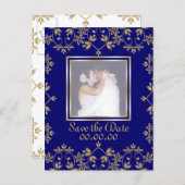 Royal Damask Save The Date Photo Postcards. Announcement Postcard (Front/Back)