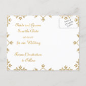 Royal Damask Save The Date Photo Postcards. Announcement Postcard (Back)