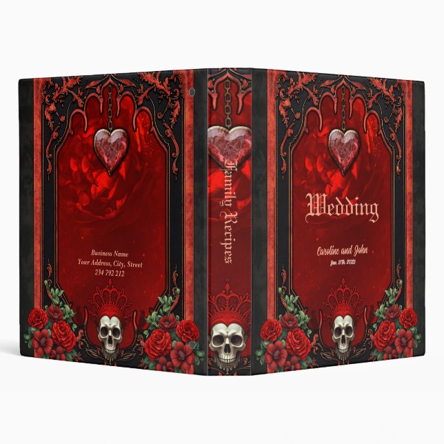 Royal darkness, a gothic heart and skull.  3 ring binder (Background)