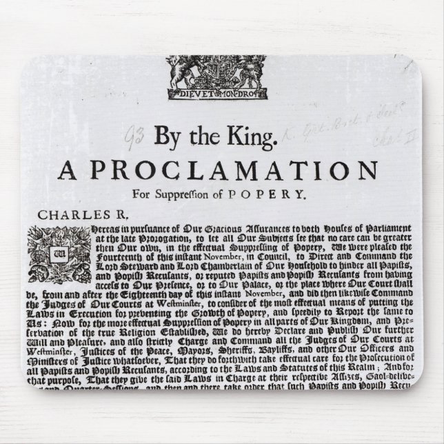 Royal Declaration, 1675 Mouse Pad (Front)